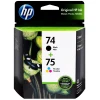 New ???? CC659FN#140 | HP 74 HP 75 | Original HP Ink Cartridge Combo Pack - Black, Cyan, Yellow, Magenta ✨